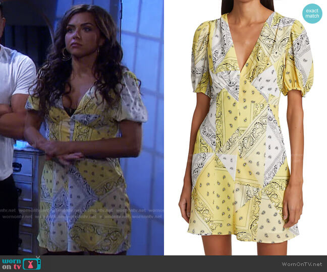 Staud Milla Paisley Print Mini Dress worn by Ciara Brady (Victoria Konefal) on Days of our Lives