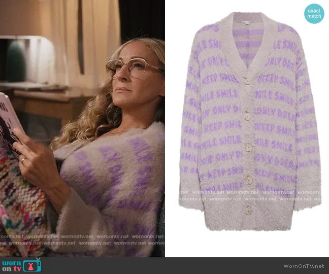Stella McCartney Textured jacquard-knit Cardigan worn by Carrie Bradshaw (Sarah Jessica Parker) on And Just Like That