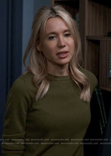 Stevie’s green sweater on Chicago Med