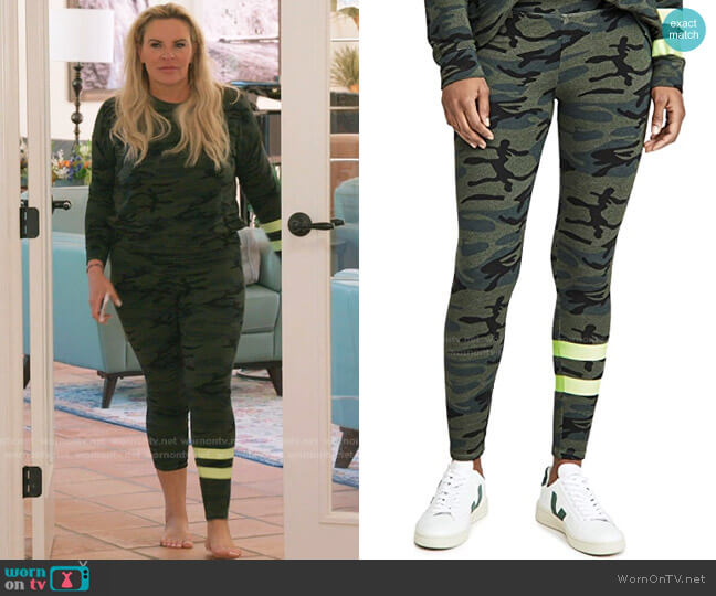 Sundry Stripe Camo Yoga Pants worn by Heather Gay on The Real Housewives of Salt Lake City