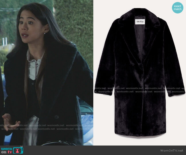 Talula Real Faux Fur Coat worn by George Fan (Leah Lewis) on Nancy Drew