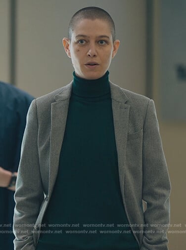 Taylor’s gray herringbone blazer on Billions