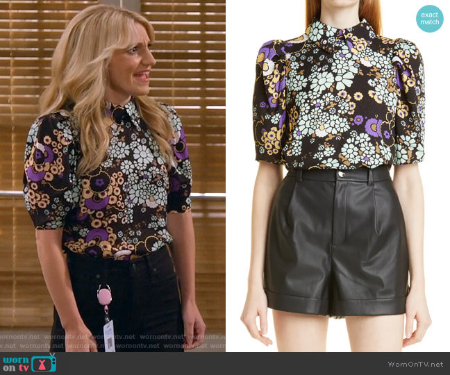 Ted Baker Yvonn Floral Top worn by Gina Dabrowski (Annaleigh Ashford) on B Positive