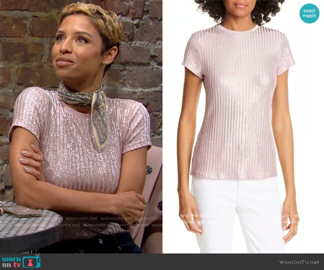 Ted Baker Catrino Top worn by Elena Dawson (Brytni Sarpy) on The Young and the Restless