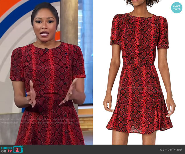 The Kooples Snake Print Dress worn by Alicia Quarles on Good Morning America