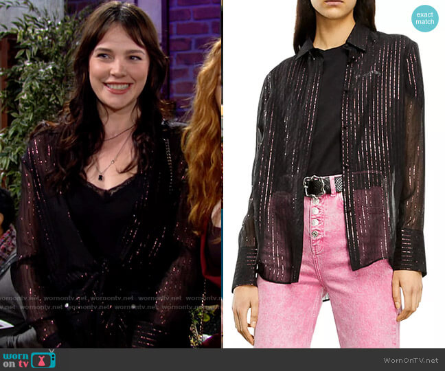 The Kooples Striped Shirt worn by Tessa Porter (Cait Fairbanks) on The Young and the Restless