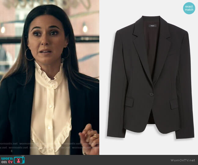 Theory Gabe Blazer worn by Lana Lang Cushing (Emmanuelle Chriqui) on Superman and Lois