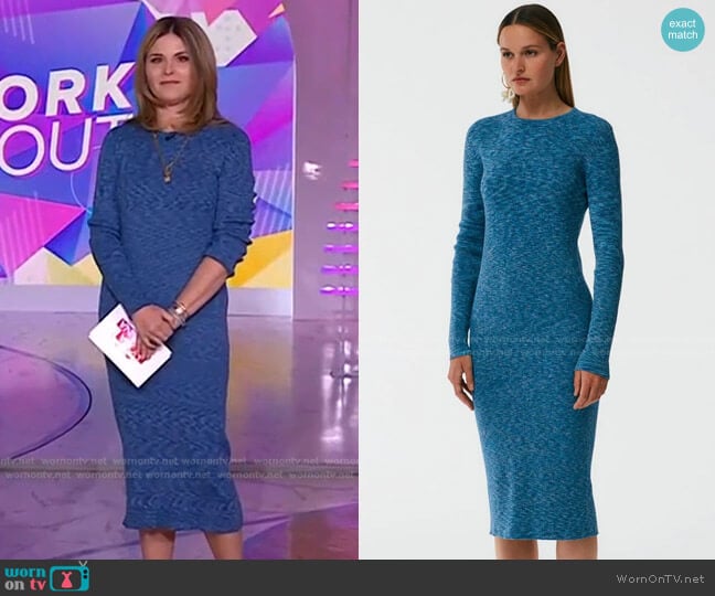 Tibi Printed Combed Cotton Midi Dress worn by Jenna Bush Hager on Today