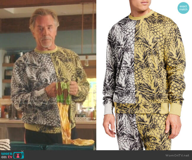 Twenty Montreal Hyper Reality Pineapple-Print Sweatshirt worn by Rick (Don Johnson) on Kenan