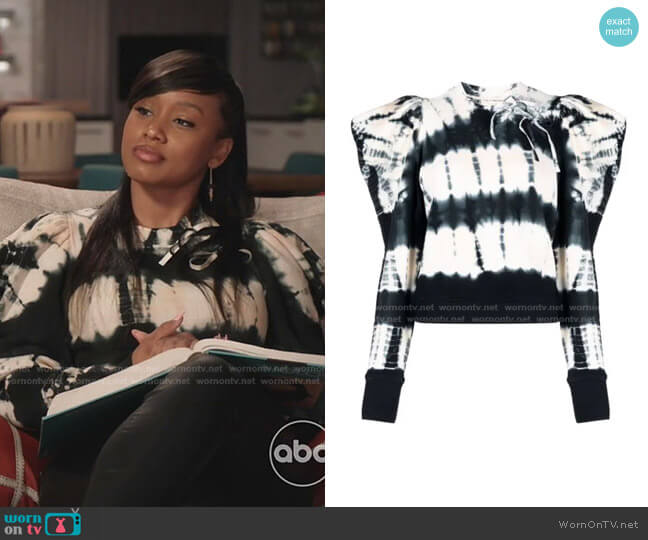 Ulla Johnson Harper Tie Dye Top worn by Olivia Lockhart (Katlyn Nichol) on Black-ish