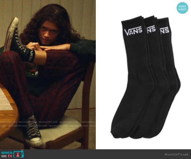 Vans Classic Crew Socks worn by Rue Bennett (Zendaya) on Euphoria