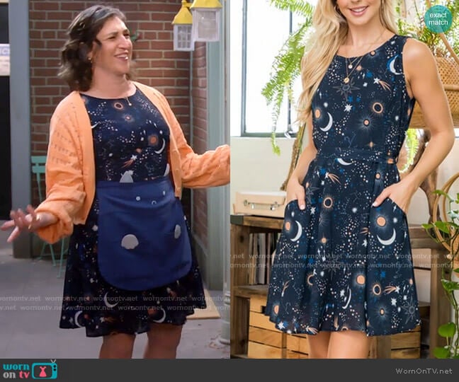 Varga Out Of The World Dress worn by Kat Silver (Mayim Bialik) on Call Me Kat