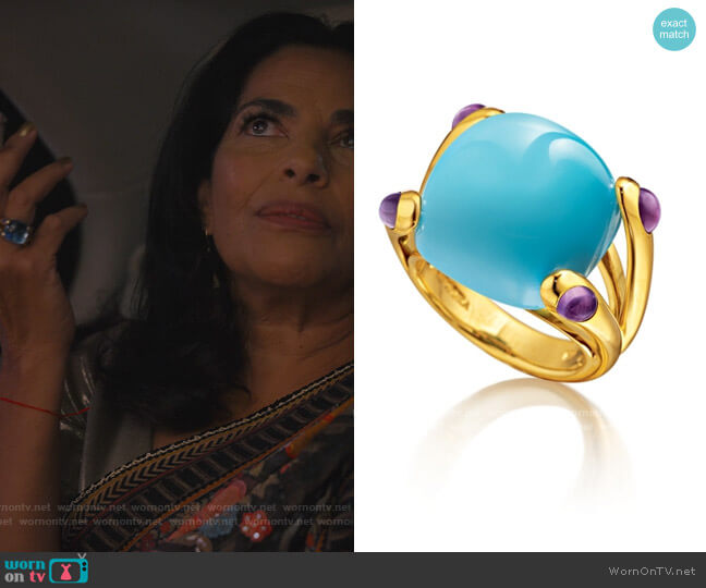 Verdura Candy Ring worn by Seema Patel (Sarita Choudhury) on And Just Like That
