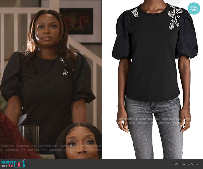 Veronica Beard Augusta Tee worn by Jill (Naturi Naughton) on Queens