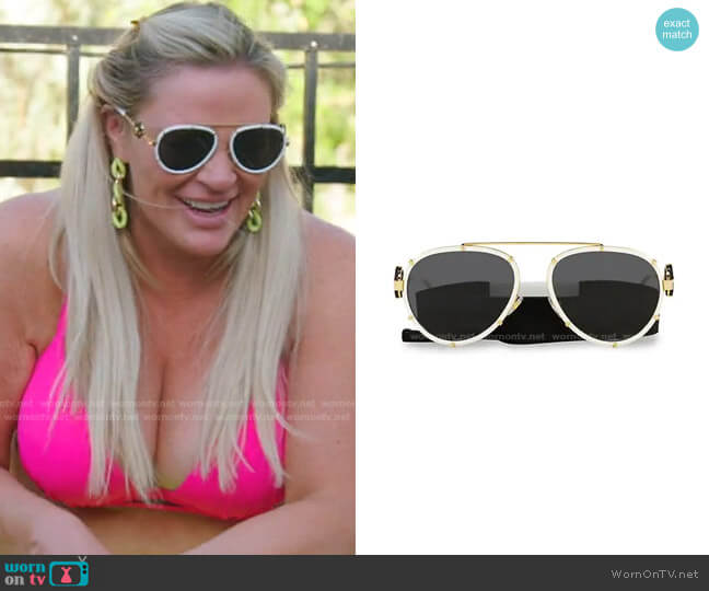 Versace Aviator Sunglasses worn by Heather Gay on The Real Housewives of Salt Lake City