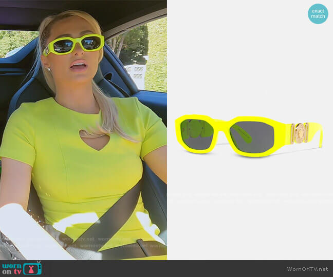 Versace Medusa Biggie Sunglasses worn by Paris Hilton on Paris in Love