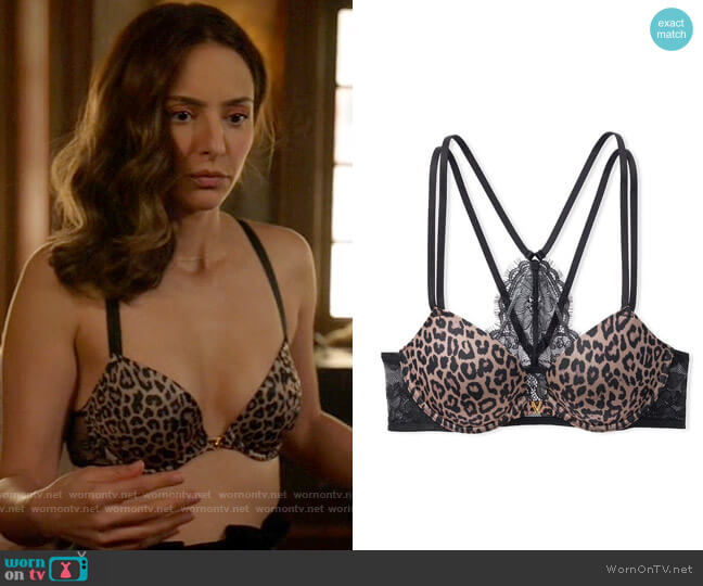 Victorias Secret Push Up Bra in Sweet Nougat Leopard worn by Zari Tomaz (Tala Ashe) on Legends of Tomorrow