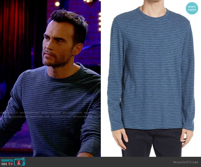 Vince Stripe Long Sleeve Slub T-Shirt worn by Max (Cheyenne Jackson) on Call Me Kat