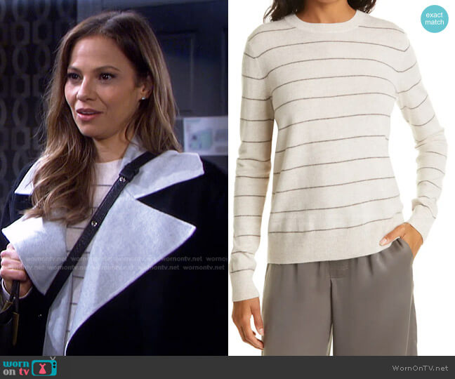 Vince Stripe Wool & Cashmere Sweater worn by Ava Vitali (Tamara Braun ) on Days of our Lives