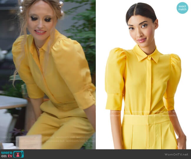 Alice + Olivia Willa Scrunched Sleeve Blouse