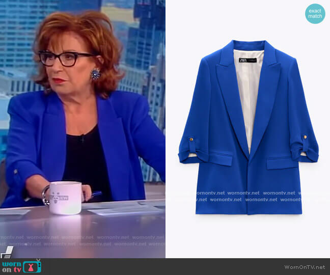 Zara Blazer with Rolled-Up Sleeves worn by Joy Behar on The View