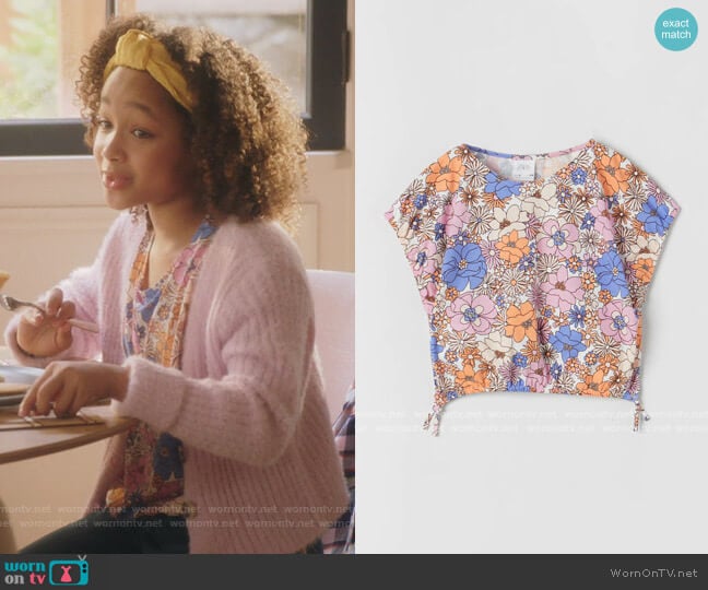 Zara Printed Top with Knots worn by Bridget Williams (Dannah Lane) on Kenan