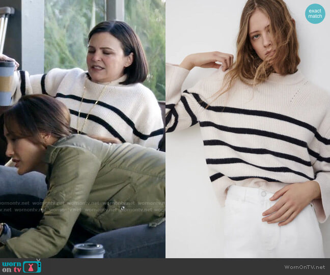Zara Striped Knit Sweater worn by Jodie (Ginnifer Goodwin) on Pivoting