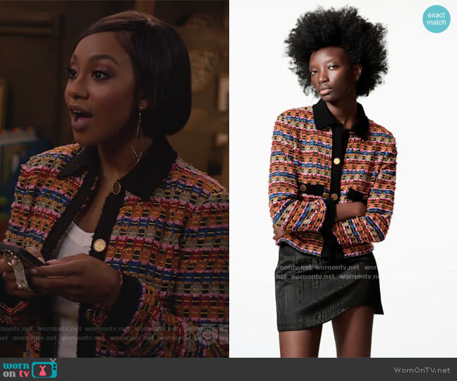 Zara Structured Jacket Limited Edition worn by JoJo (Tetona Jackson) on Home Economics