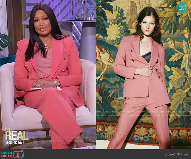 Zara Tailored Double Breasted Blazer worn by Garcelle Beauvais on The Real