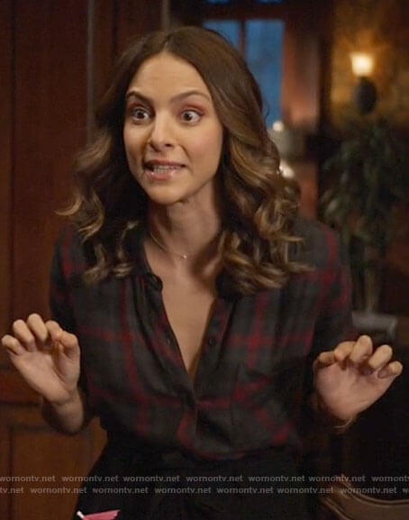 Zari’s black and red plaid shirt on Legends of Tomorrow