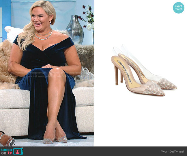 Alexandre Vauthier Amber Ghost Embellished Pumps worn by Heather Gay on The Real Housewives of Salt Lake City
