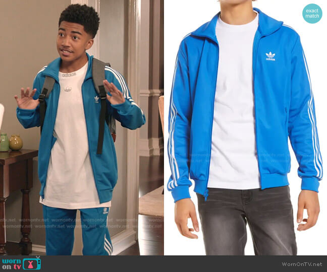 Adidas Beckenbauer Track Jacket worn by Jack Johnson (Miles Brown) on Black-ish