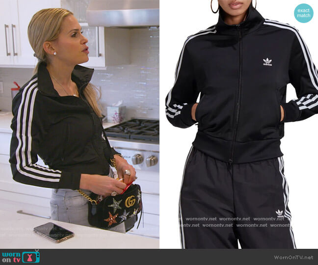 Adidas Adicolor Classics Firebird Primeblue Track Jacket worn by Jackie Goldschneider on The Real Housewives of New Jersey