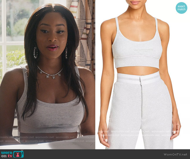 Alexander Wang T Sweatshirt Bra Top worn by Lauren Rice (Pepi Sonuga) on Queens