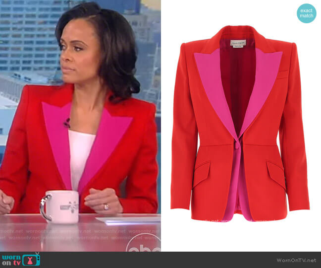 Alexander McQueen Contrasting Lapel Blazer