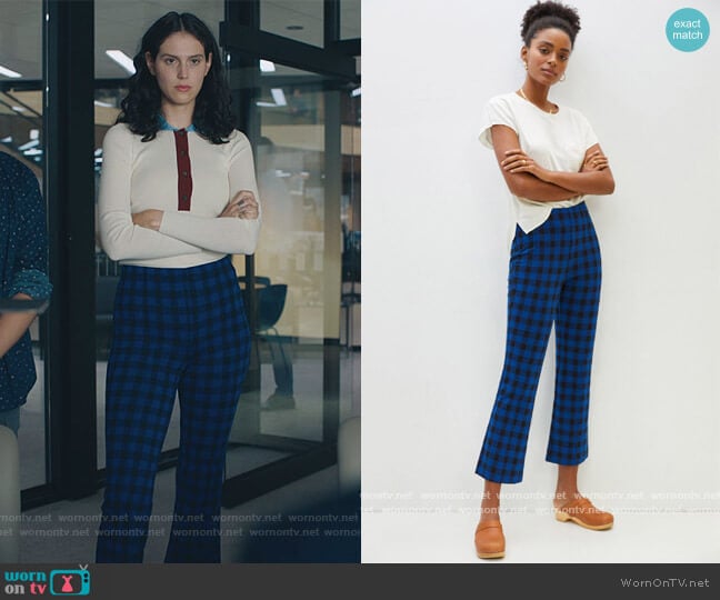Anthropologie Maeve Mollie Flare Pants worn by Eva Victor (Rian) on Billions