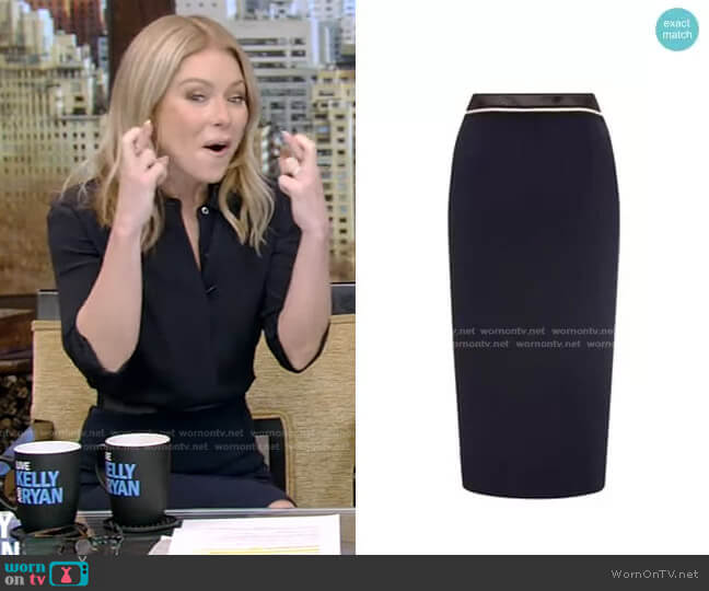 Roland Mouret Arreton Skirt worn by Kelly Ripa on Live with Kelly and Mark