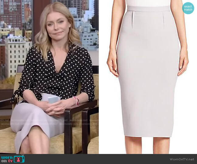 Roland Mouret Arreton Wool Pencil Skirt worn by Kelly Ripa on Live with Kelly and Mark