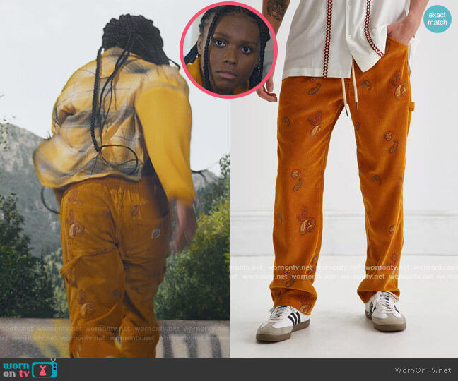 BDG Embroidered Corduroy Painter Pants worn by Naomi McDuffie (Kaci Walfall) on Naomi