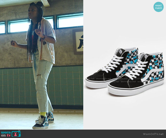 Vans Butterfly Checkerboard Sk8-Hi worn by Naomi McDuffie (Kaci Walfall) on Naomi