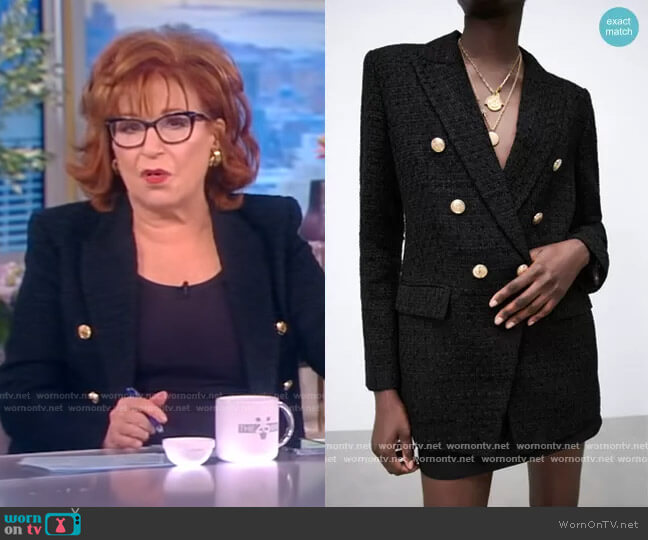 Zara Buttoned Textured Weave Blazer worn by Joy Behar on The View