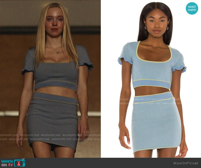 Danielle Guizio Scoop Neck Knit Top worn by Cassie Howard (Sydney Sweeney) on Euphoria