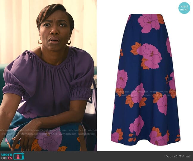 Dodo Bar Or Floral Maximilianne Skirt worn by Helen Decatur (Heather Headley) on Sweet Magnolias