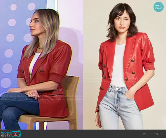 Veronica Beard Edra Leather Dickey Jacket