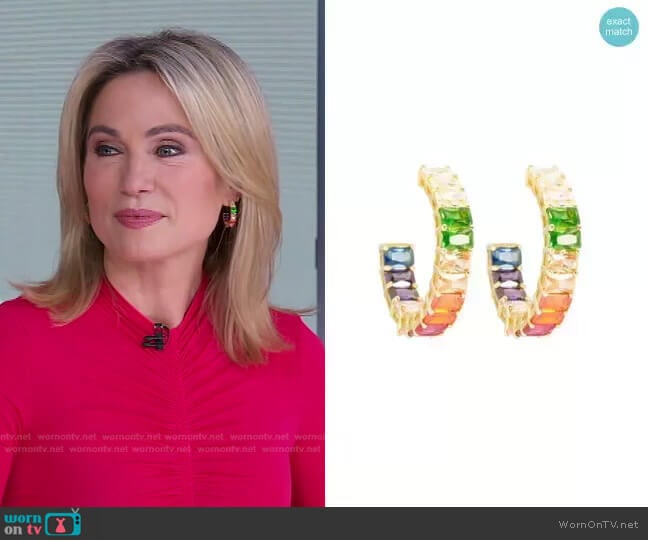 Ragen Emerald Rainbow Hoops worn by Amy Robach on Good Morning America