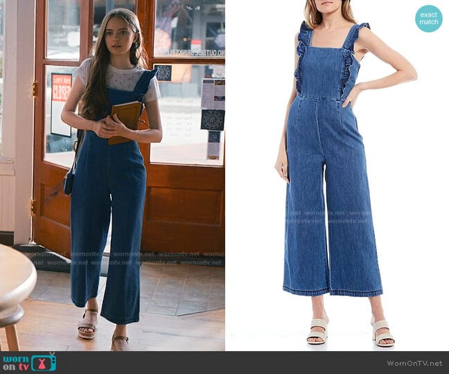 GB Ruffle Denim Jumpsuit