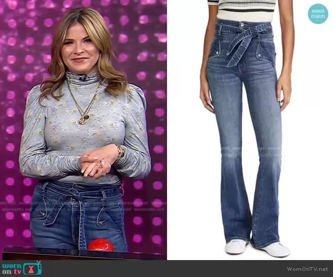 Veronica Beard Giselle High-Rise Skinny Flare Jean worn by Jenna Bush Hager on Today