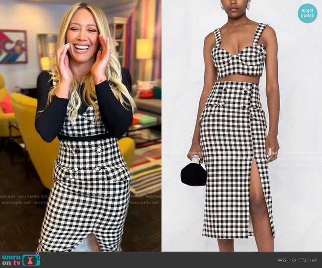 Giuseppe Di Morabito Cropped Check-Pattern Top