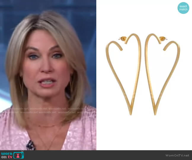 Accessory Concierge Heart Throb Earrings worn by Amy Robach on Good Morning America