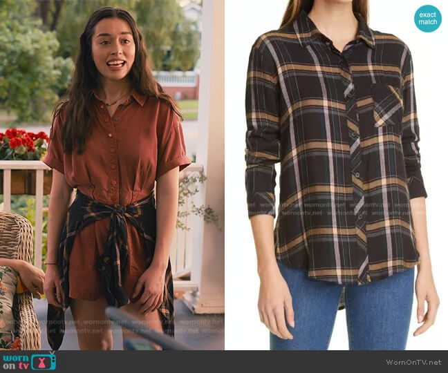 Rails Hunter Plaid Long Sleeve Shirt worn by Annie Sullivan (Anneliese Judge) on Sweet Magnolias